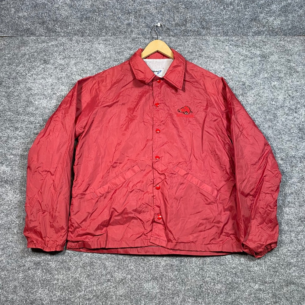 Vintage Swingster Arkansas Razorbacks Coaches Jacket Red Mens Medium USA Made